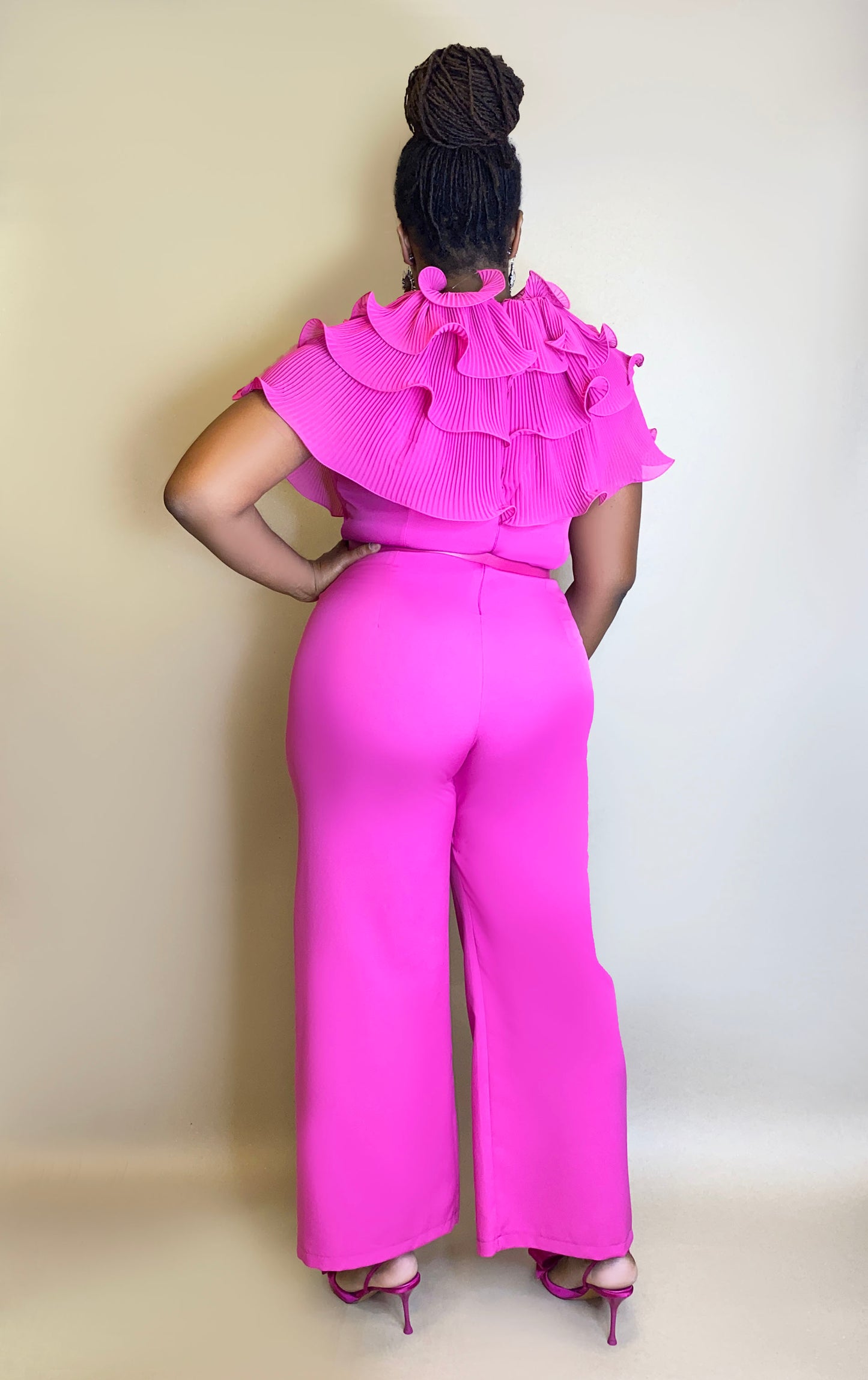Ruffled Solid Colour Jumpsuit