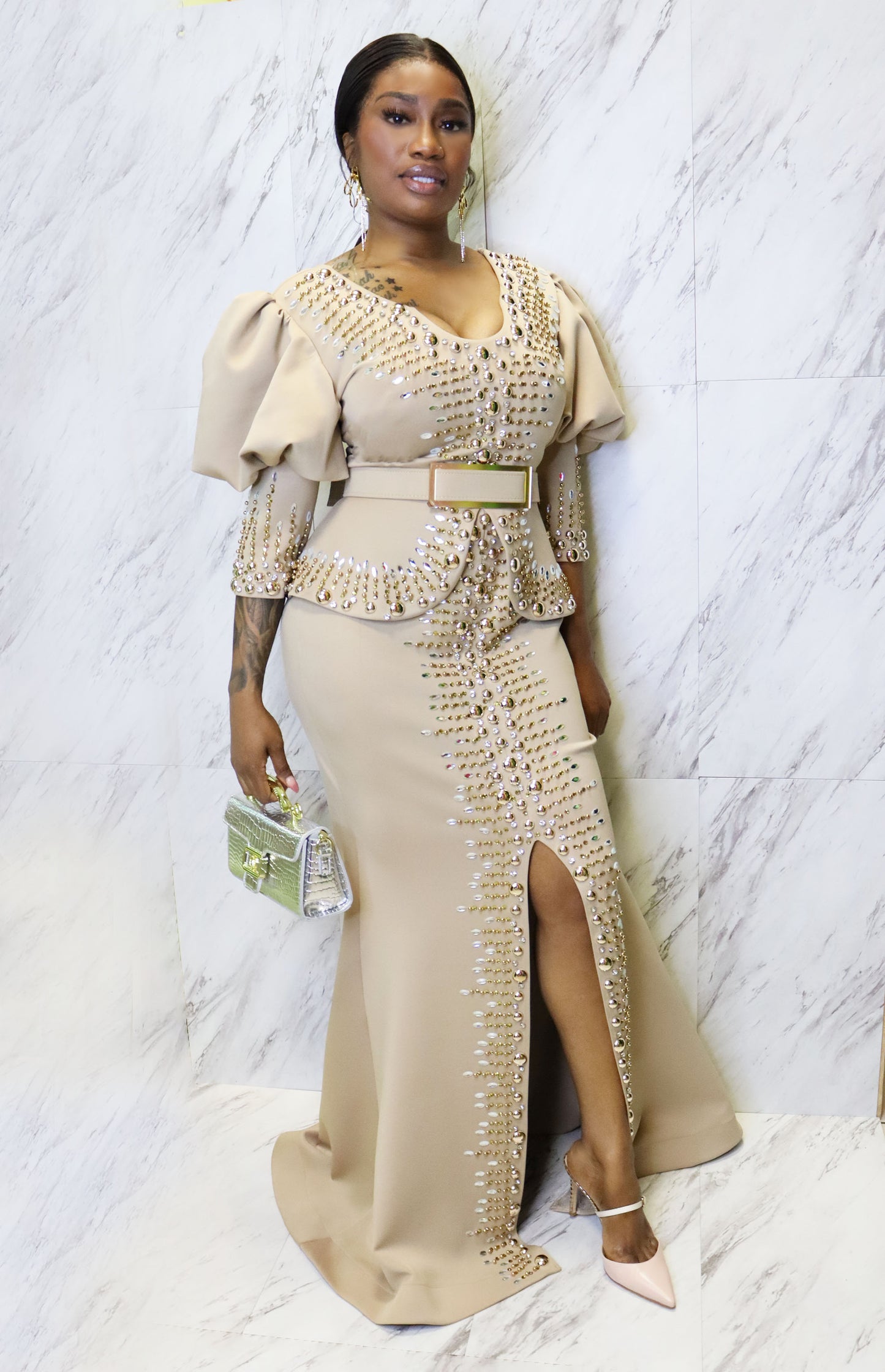 Formal Wear Mermaid Studded Gown