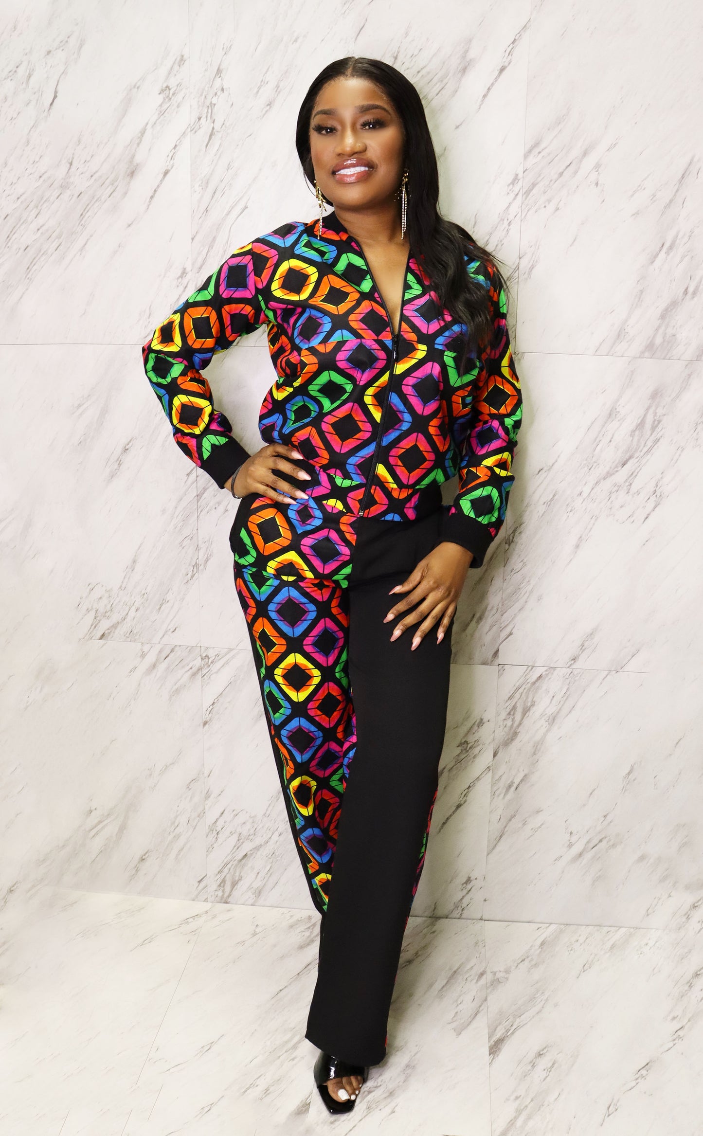 Half N Half Ankara Straight Pants