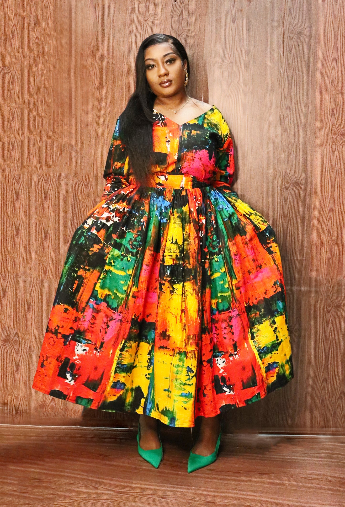 Ankara Crop Top + Skirt Set