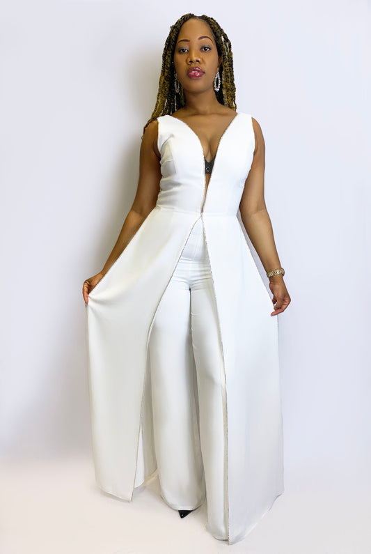 Layered Statement Jumpsuit W/ Studded Lining