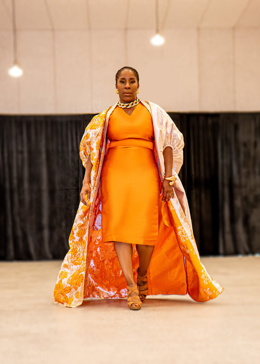 Brocade Statement Kimono + Dress Set