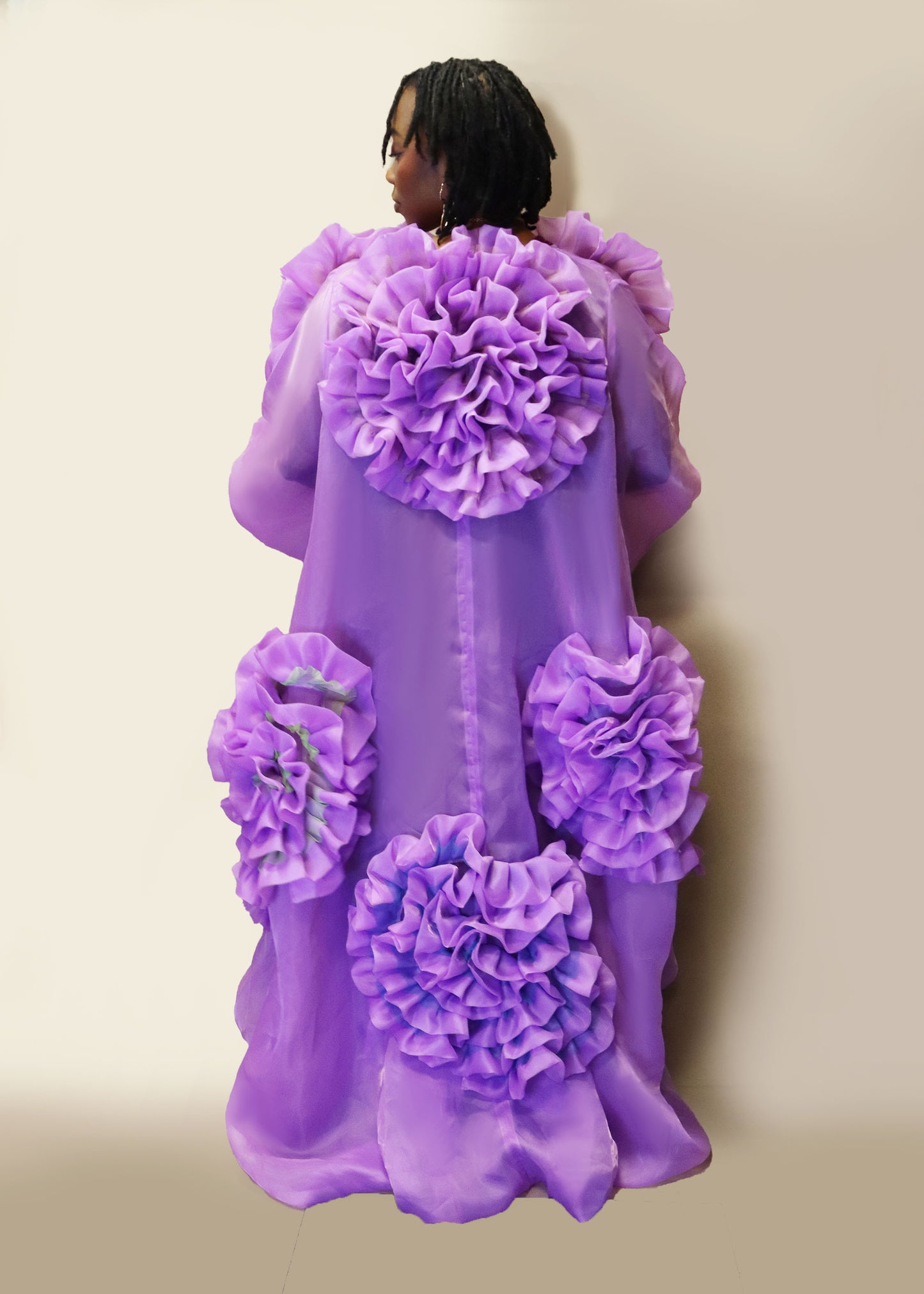 Sheer Organza Statement Floral Coat