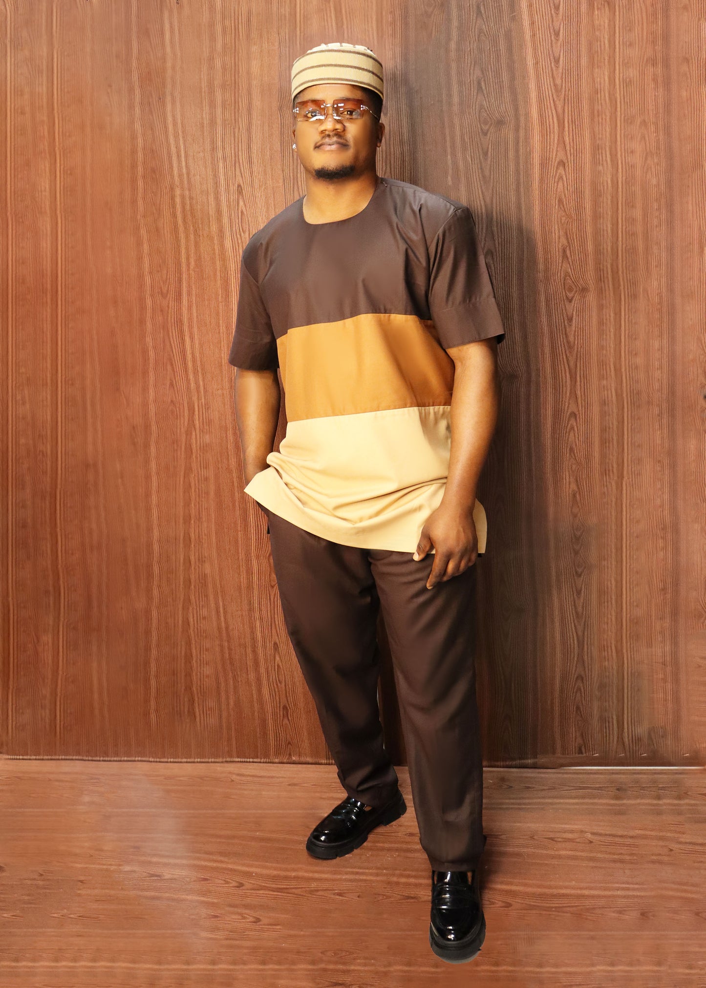 Men's Short-sleeve Colour Blok Native Wear Suit