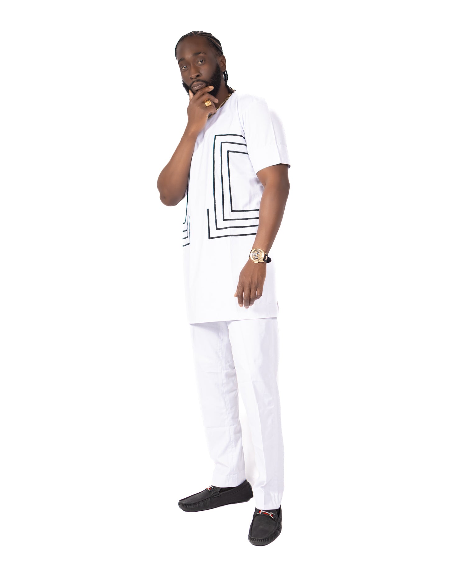 Symmetric Embroidered Pantsuit