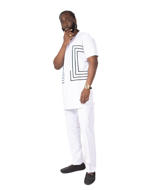 Symmetric Embroidered Pantsuit
