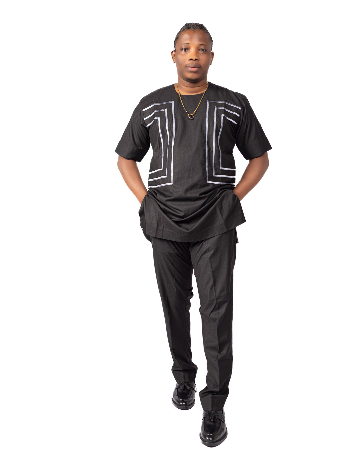 Symmetric Embroidered Pantsuit