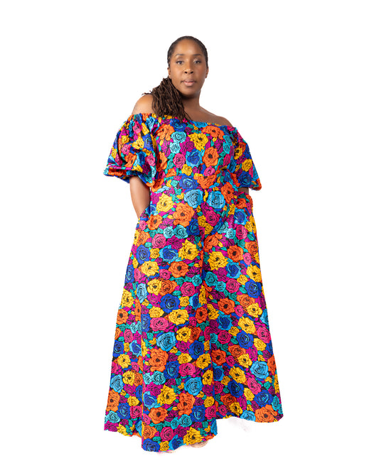 Ankara Print Wide-Leg Jumpsuit