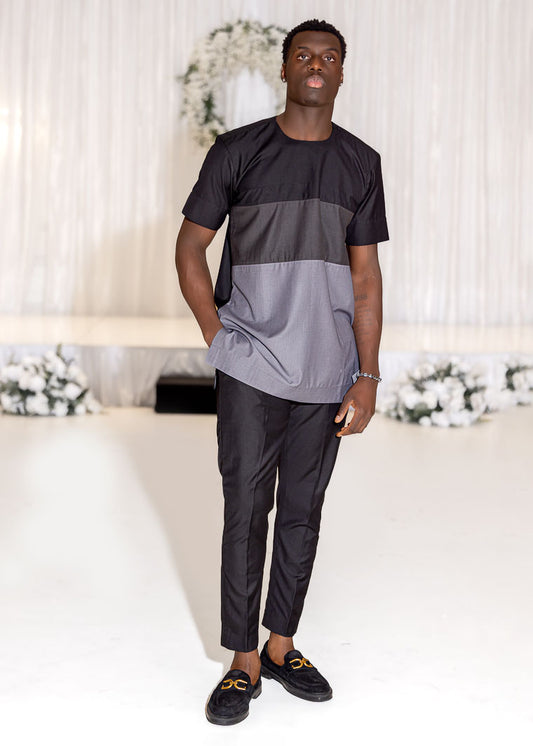 Men's Short-sleeve Colour Blok Native Wear Suit