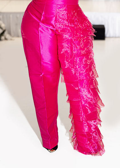 Half N Half Tulle-Organza Pants