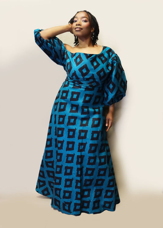 Ankara Print Wrap-Skirt + Top Set