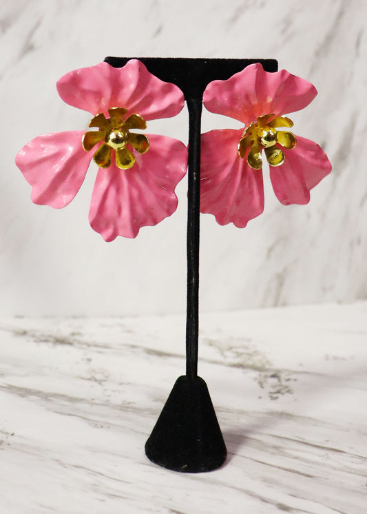 Statement Pink Floral Earring