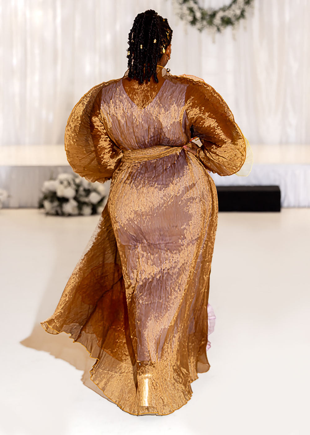 Chiffon Sculptured Sheer Statement Dress