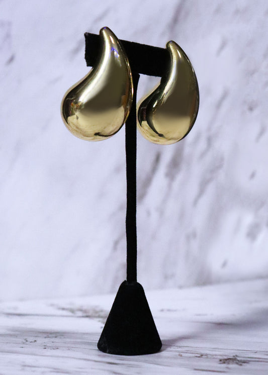 Golden Teardrop Statement Earrings