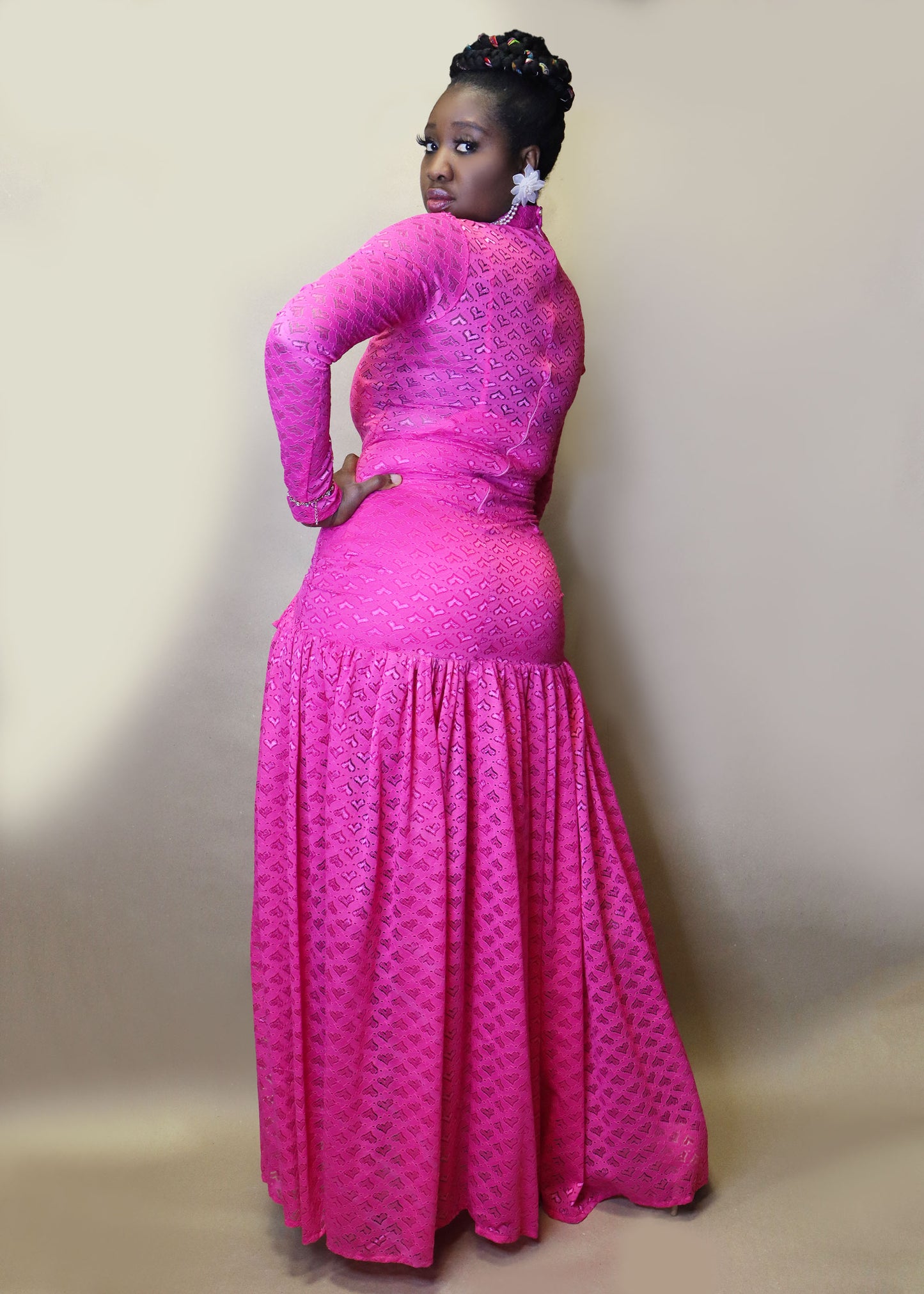 Lace Body-con Front Tie Dress